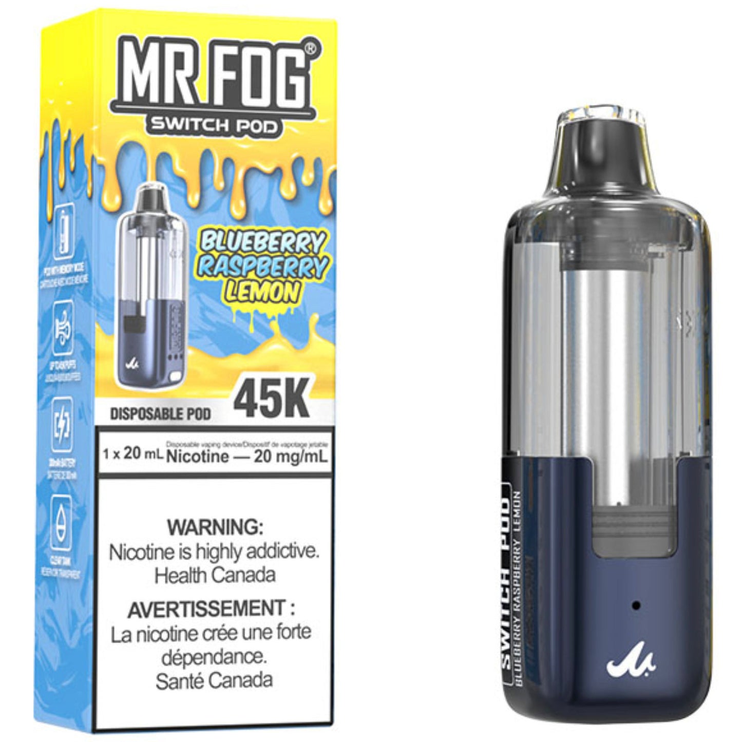 Blueberry Raspberry Lemon MR FOG SWITCH POD Pod Pack