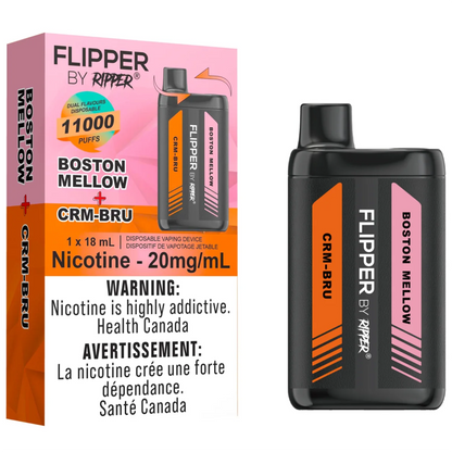 Boston Mellow And CRM BRU Flipper by Ripper Vape 11000 11K Puffs Disposable