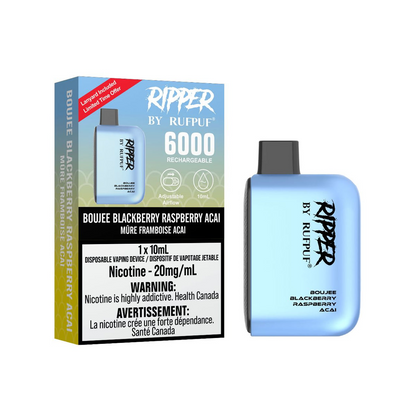 Rufpuf Ripper 6000 Disposable Vape flavour Boujee Blackberry Raspberry Acai