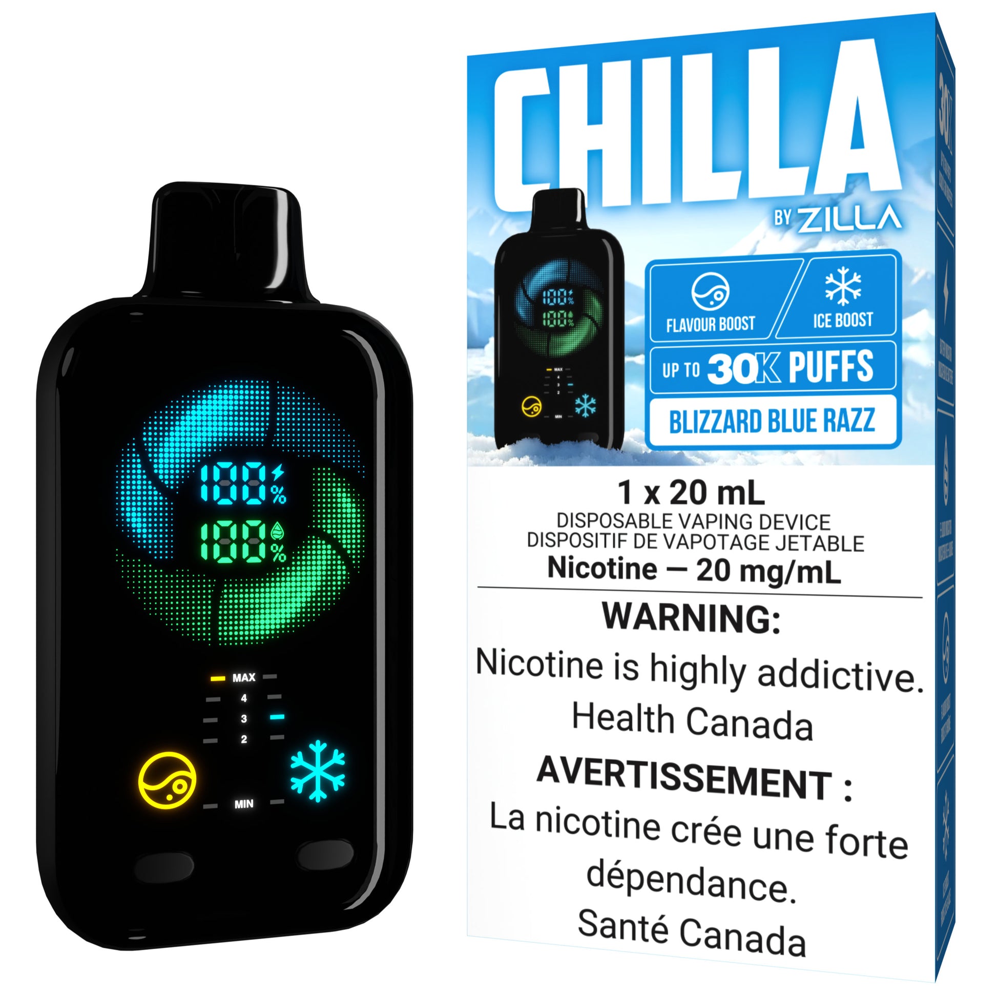 CHILLA BY ZILLA Disposable Blizzard Blue Razz