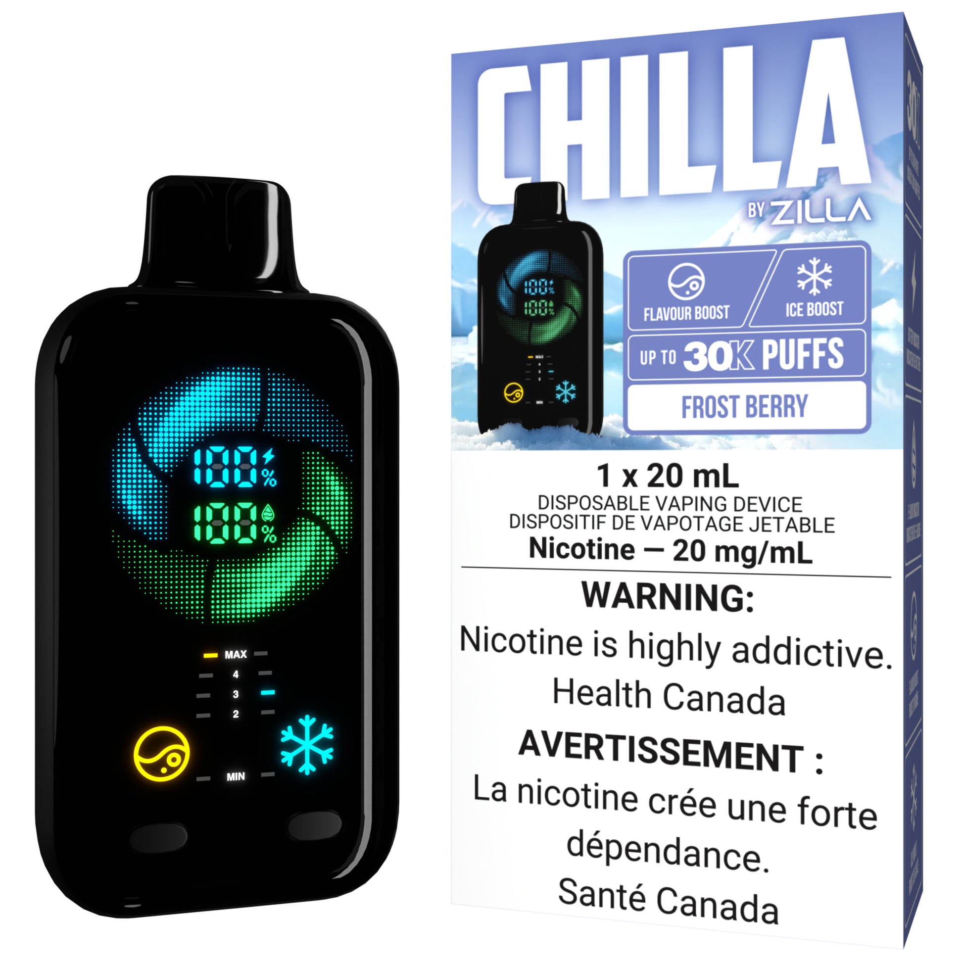 CHILLA BY ZILLA Disposable Frost Berry