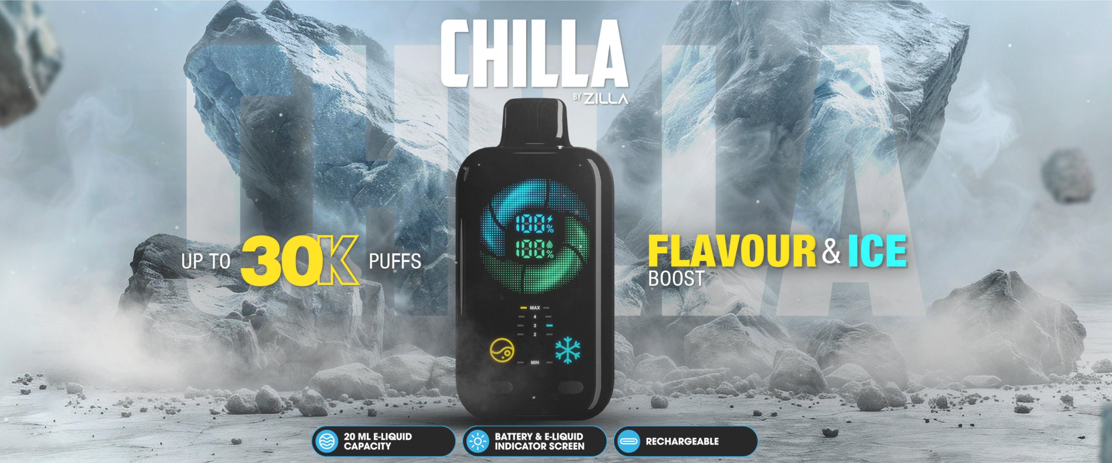 CHILLA BY ZILLA Disposable Vape Banner