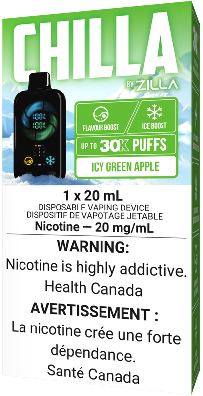 CHILLA BY ZILLA Disposable Vape Icy Green Apple