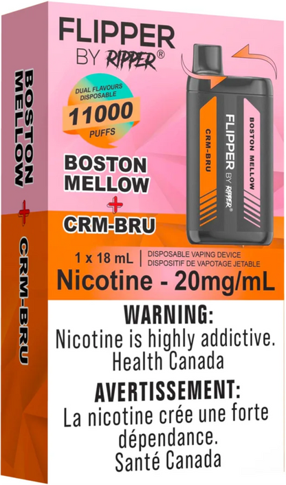 CRM BRU And Boston Mellow Flipper by Ripper 11000 Puffs Disposable Vape