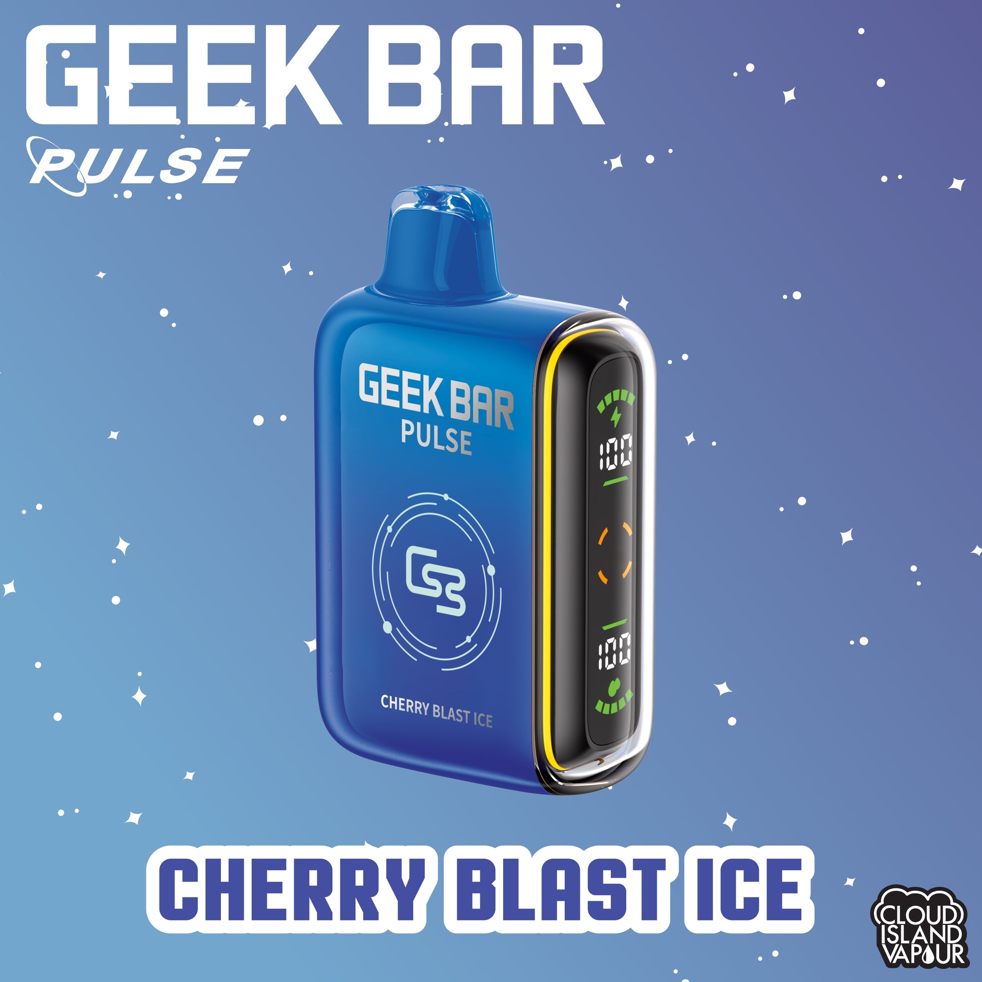 GEEK BAR PULSE 9000 Disposable Vape - Cherry Blast Ice Cloud Island Vapour GEEK BAR PULSE 9000 Disposable Vape - Cherry Blast Ice Cloud Island Vapour