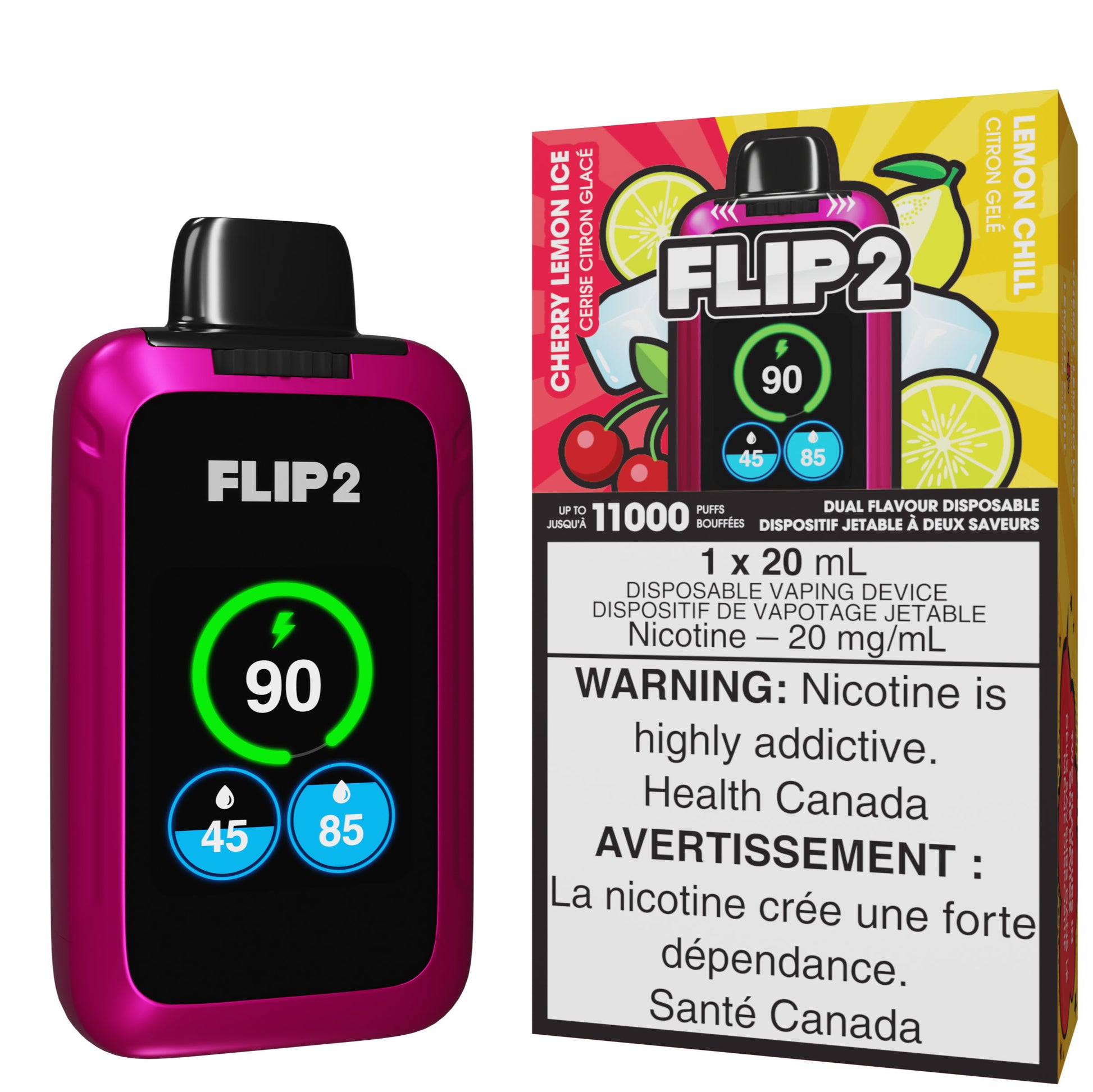 Cherry Lemon Ice And Lemon Chill FLIP 2 Disposable Vape By FLIP BAR