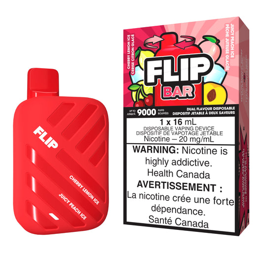 Flip Bar Disposable Vape flavour Cherry Lemon Ice & Juicy Peach Ice