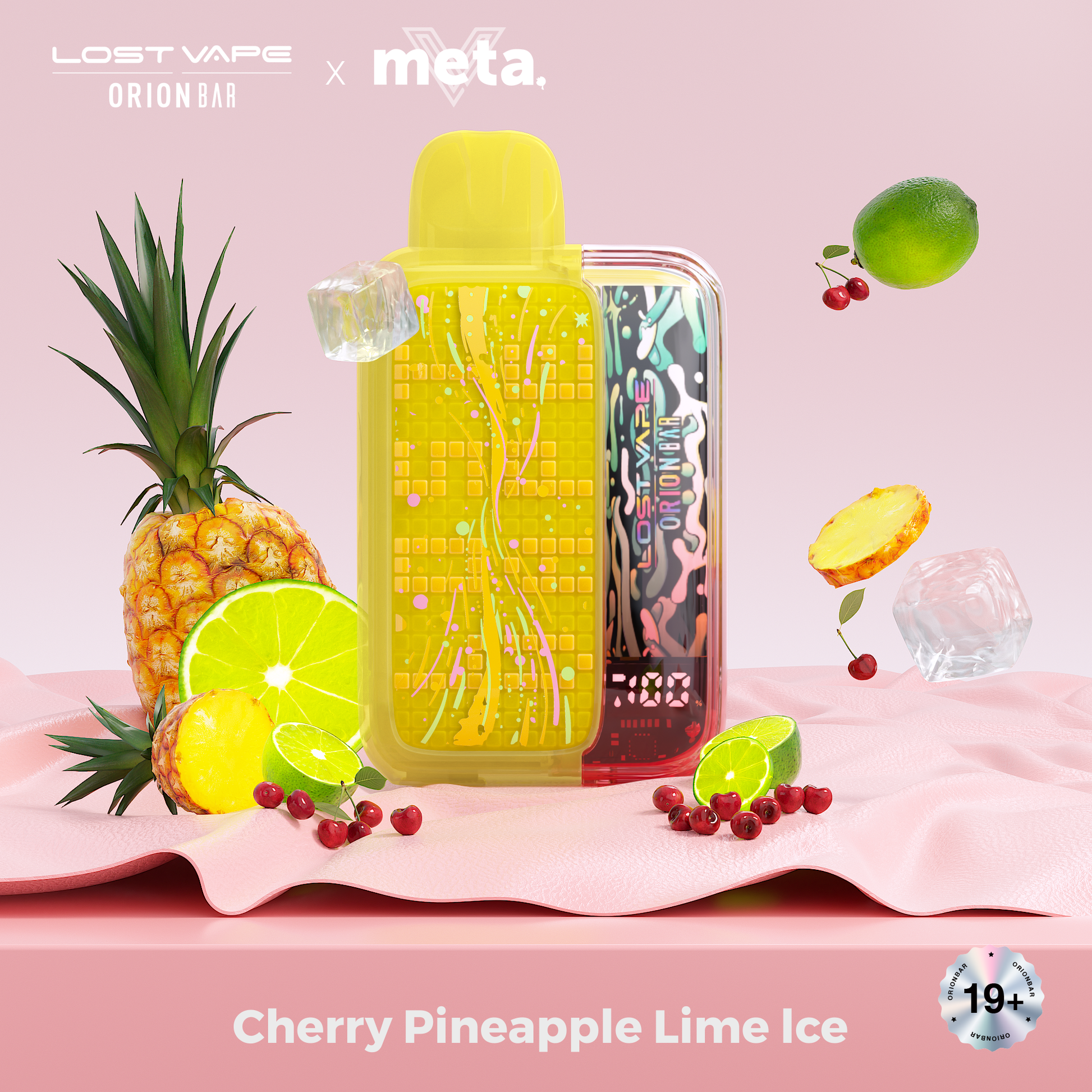 Cherry Pineapple Lime Ice Lost Vape Orion Bar 10000 Puffs 10K Disposable Vape