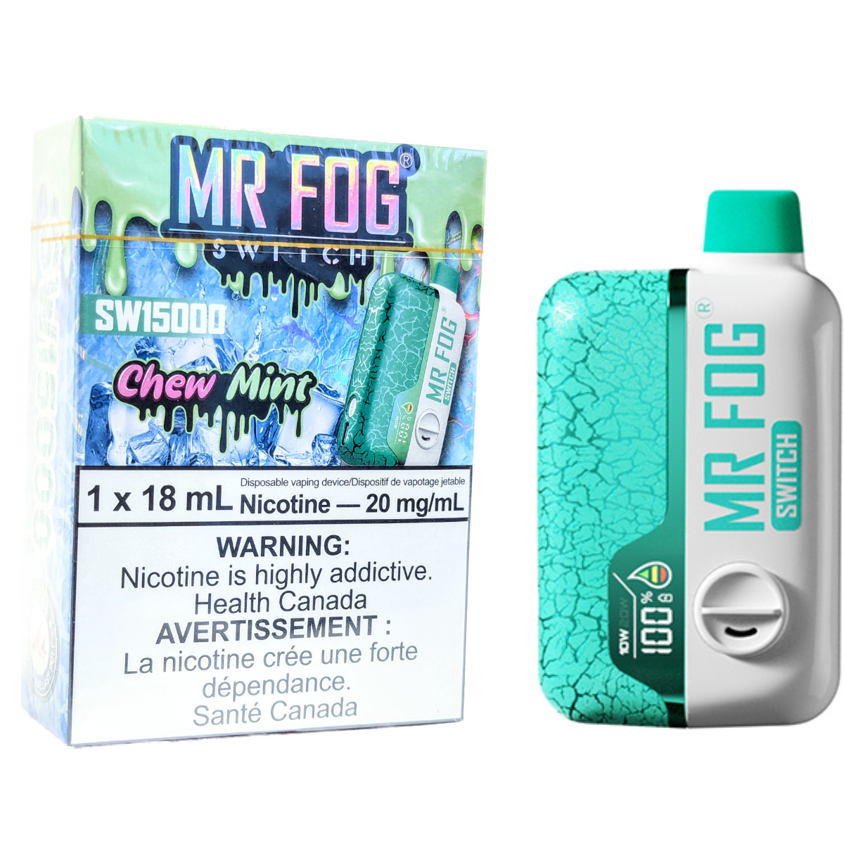MR FOG SWITCH SW15000 Disposable Vape - Chew Mint Cloud Island Vapour MR FOG SWITCH SW15000 Disposable Vape - Chew Mint Cloud Island Vapour