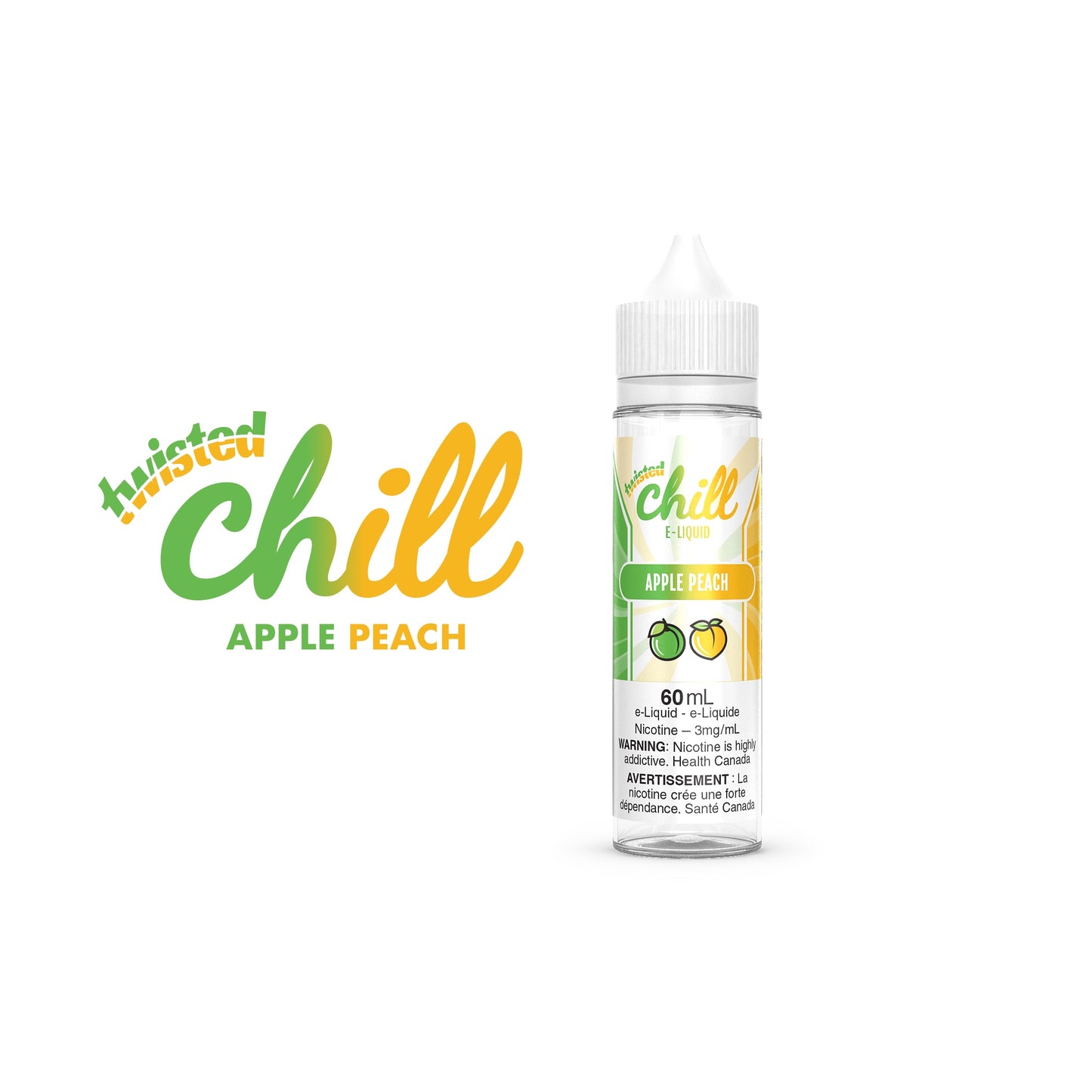 Chill Twisted E-Liquid 60ml bottle in the flavour Apple Peach