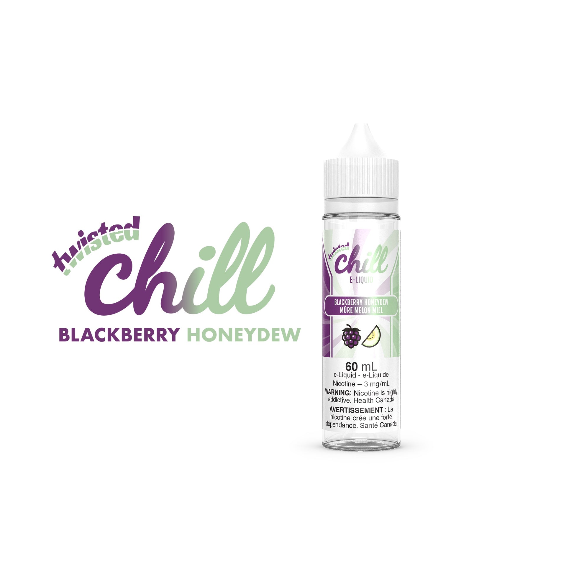 Chill Twisted E-Liquid 60ml bottle in the flavour Blackberry Honeydew