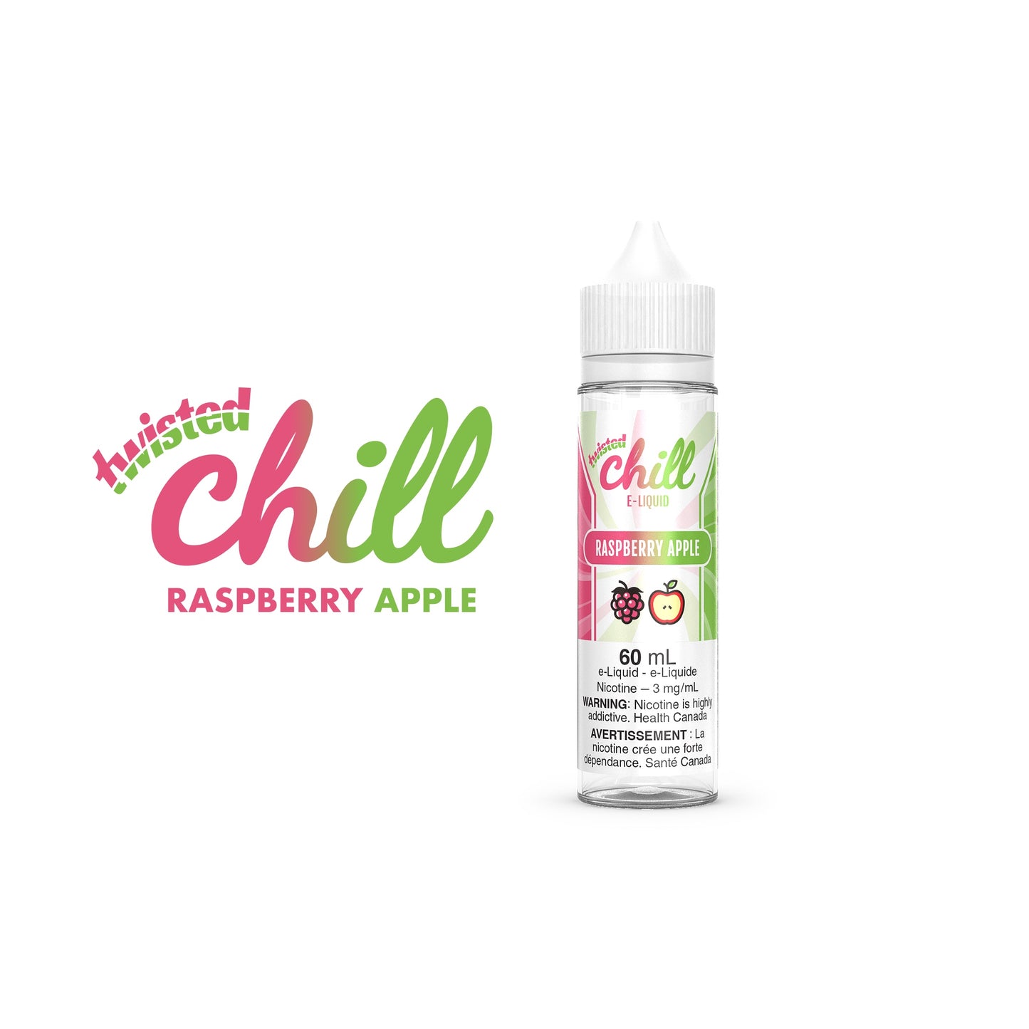 Chill Twisted E-Liquid 60ml bottle in the flavour Raspberry Apple