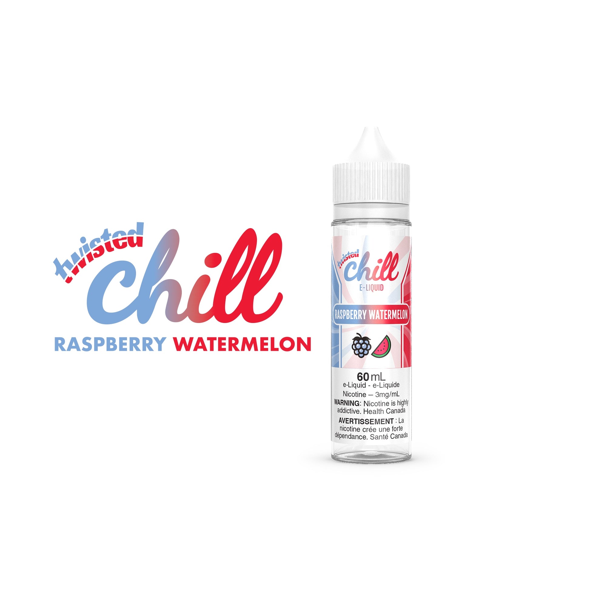 Chill Twisted E-Liquid 60ml bottle in the flavour Raspberry Watermelon 