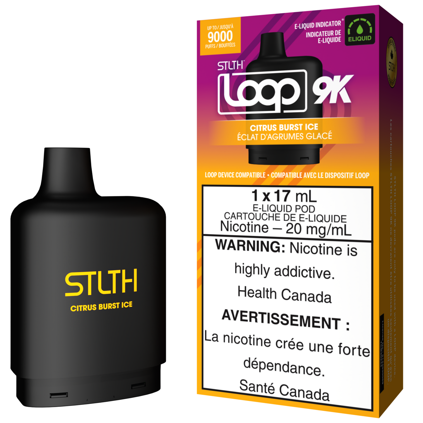 Citrus Burst Ice STLTH LOOP 9K Pod Pack