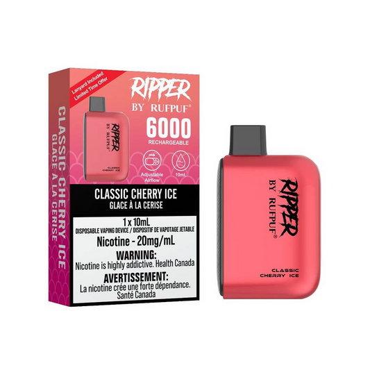 Rufpuf Ripper 6000 Disposable Vape flavour Classic Cherry Ice