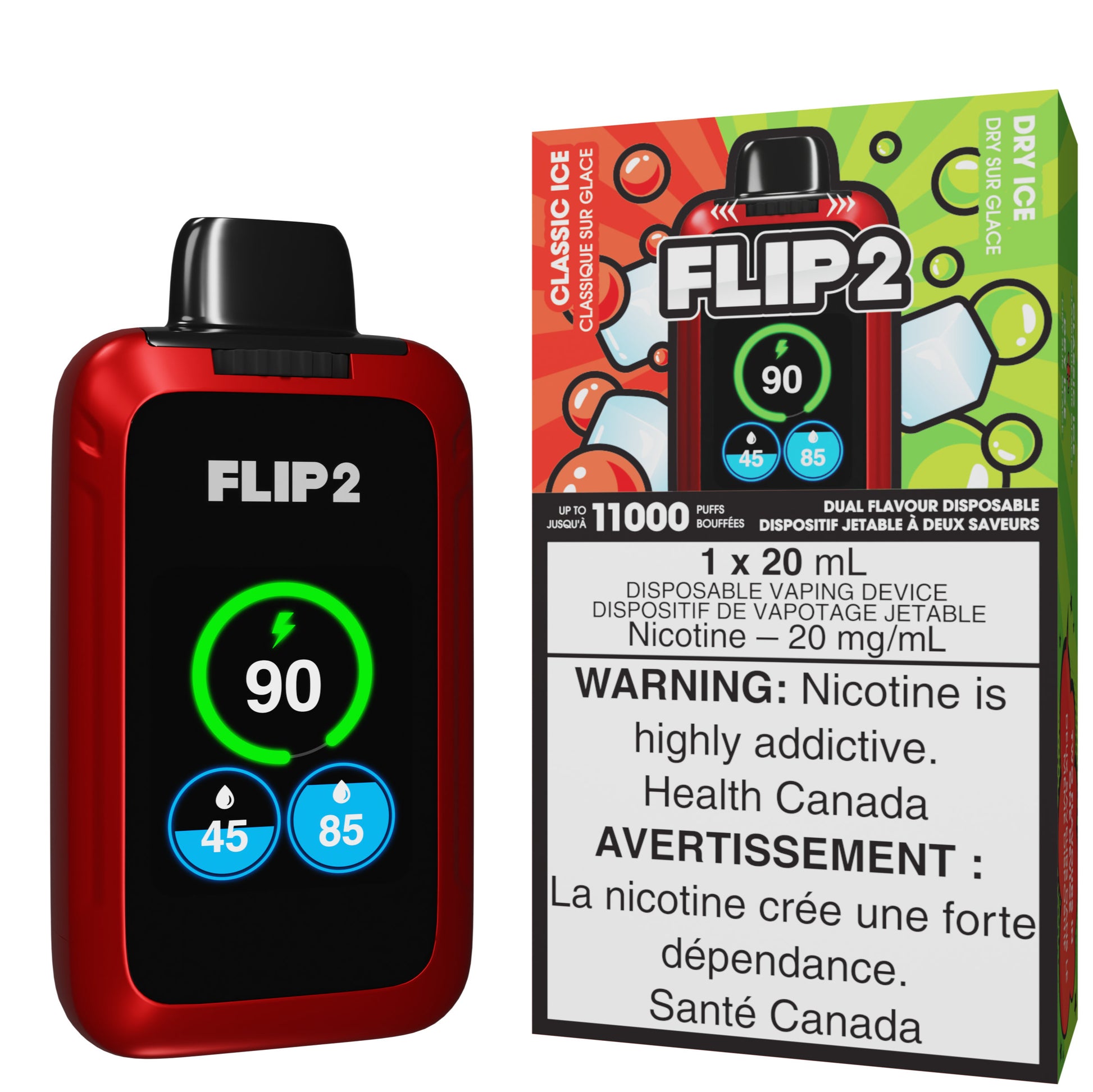 Classic Ice And Dry Ice FLIP 2 Disposable Vape By FLIP BAR