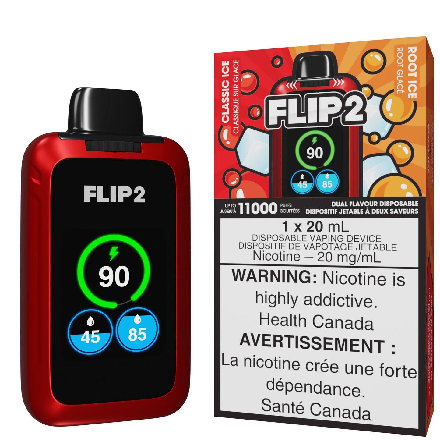 Classic Ice And Root Ice FLIP 2 Disposable Vape By FLIP BAR