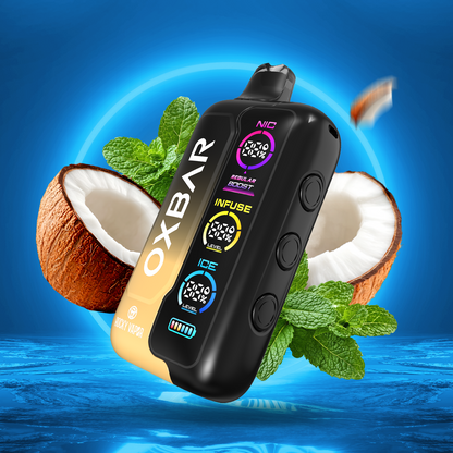 Coconut Ice ROCKY VAPOR OXBAR TRI FUSION Disposable Vape