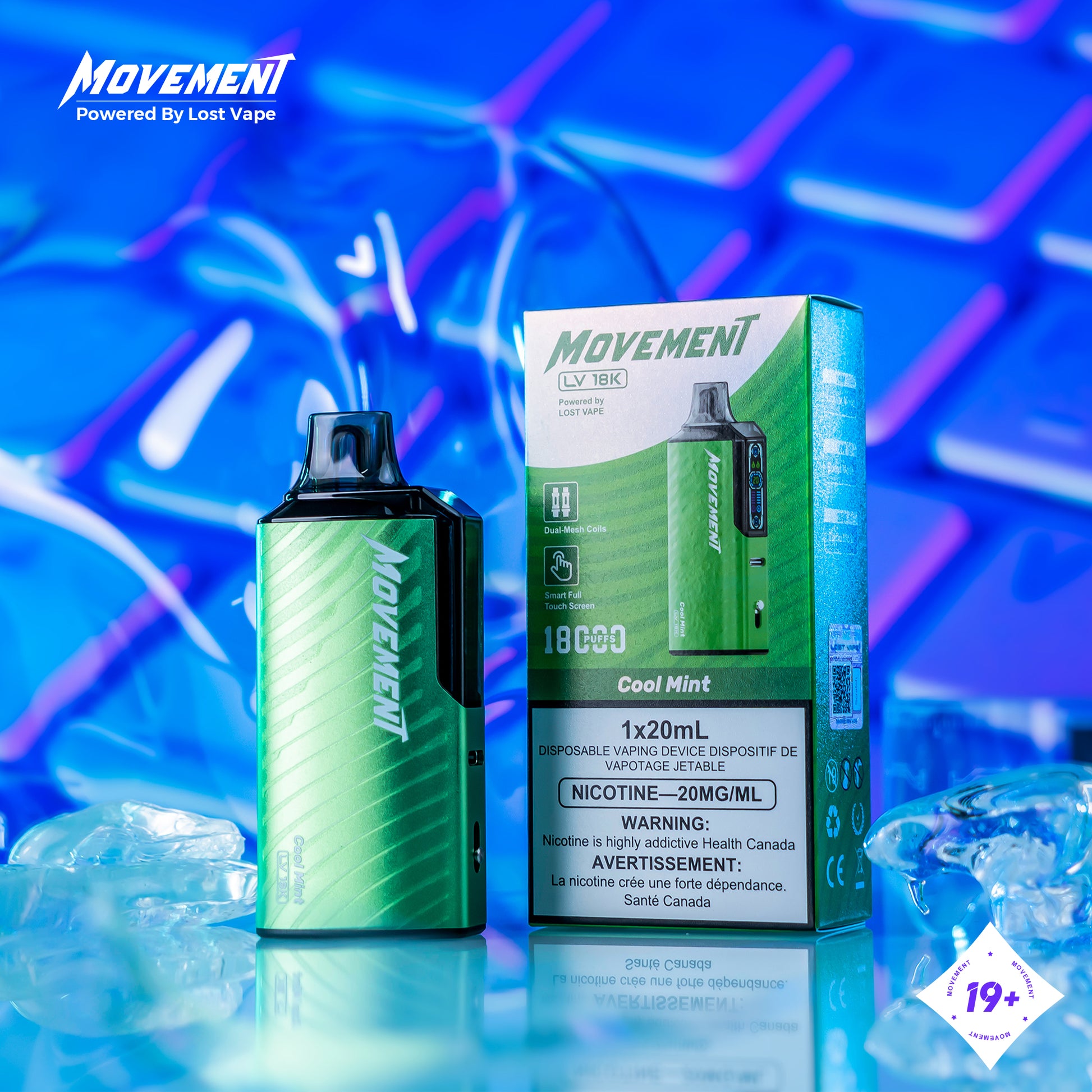 Lost Vape Movement LV 18K Disposable Vape - Cool Mint Cloud Island Vapour Lost Vape Movement LV 18K Disposable Vape - Cool Mint Cloud Island Vapour