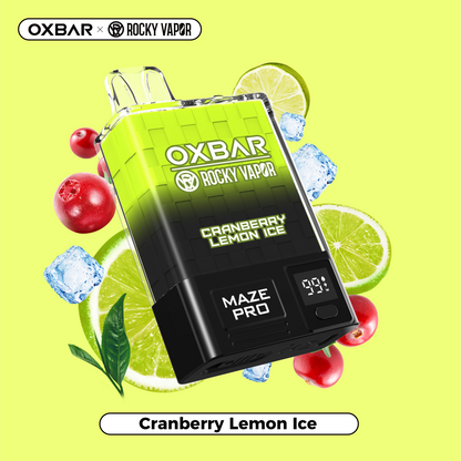 Cranberry Lemon Ice Rocky Vapor Oxbar Maze Pro Disposable Vape Flavour Render