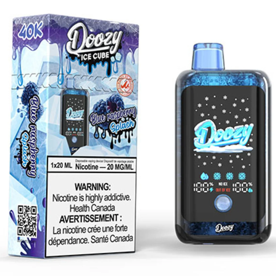 DOOZY ICE CUBE Disposable Vape Blue Raspberry Splash