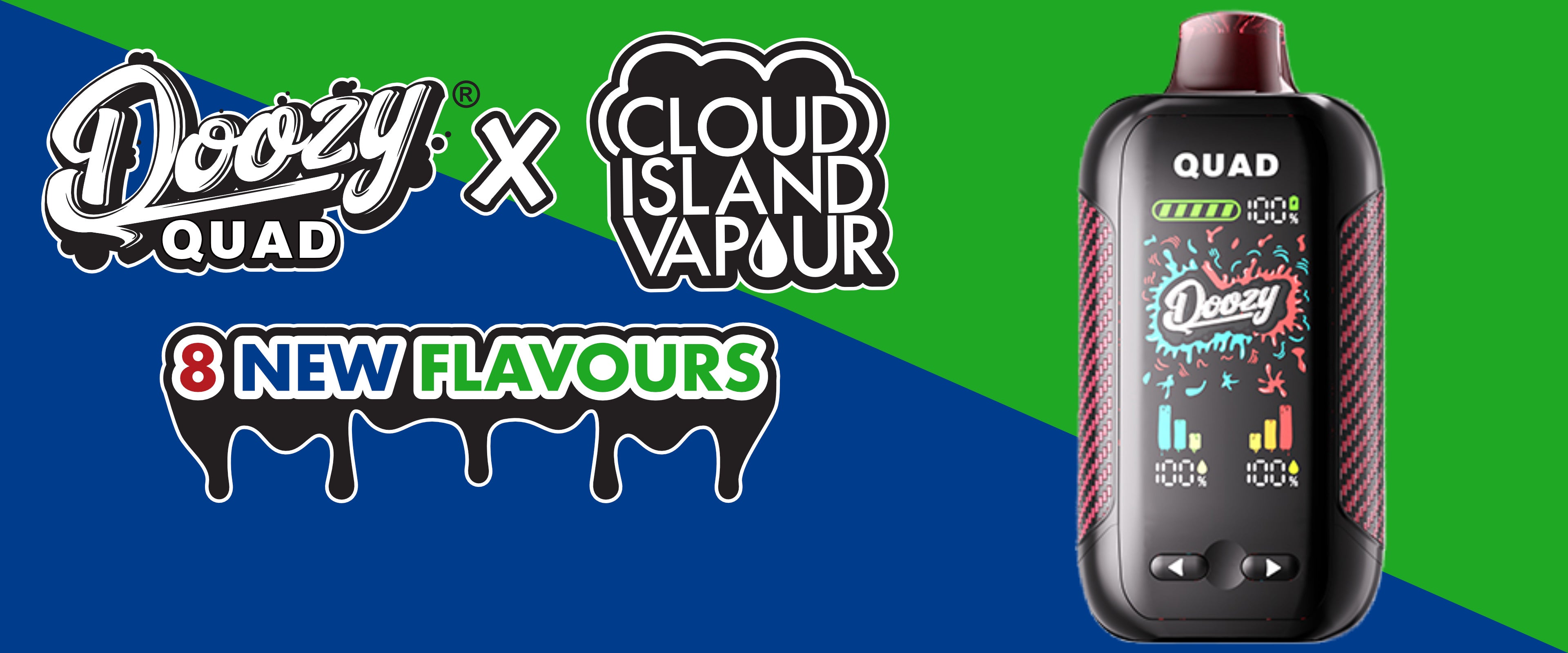 DOOZY QUAD 8 New Flavours Disposable Vape Banner