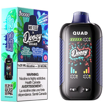 DOOZY QUAD Disposable Vape Blue Rancher Blackberry Blueberry