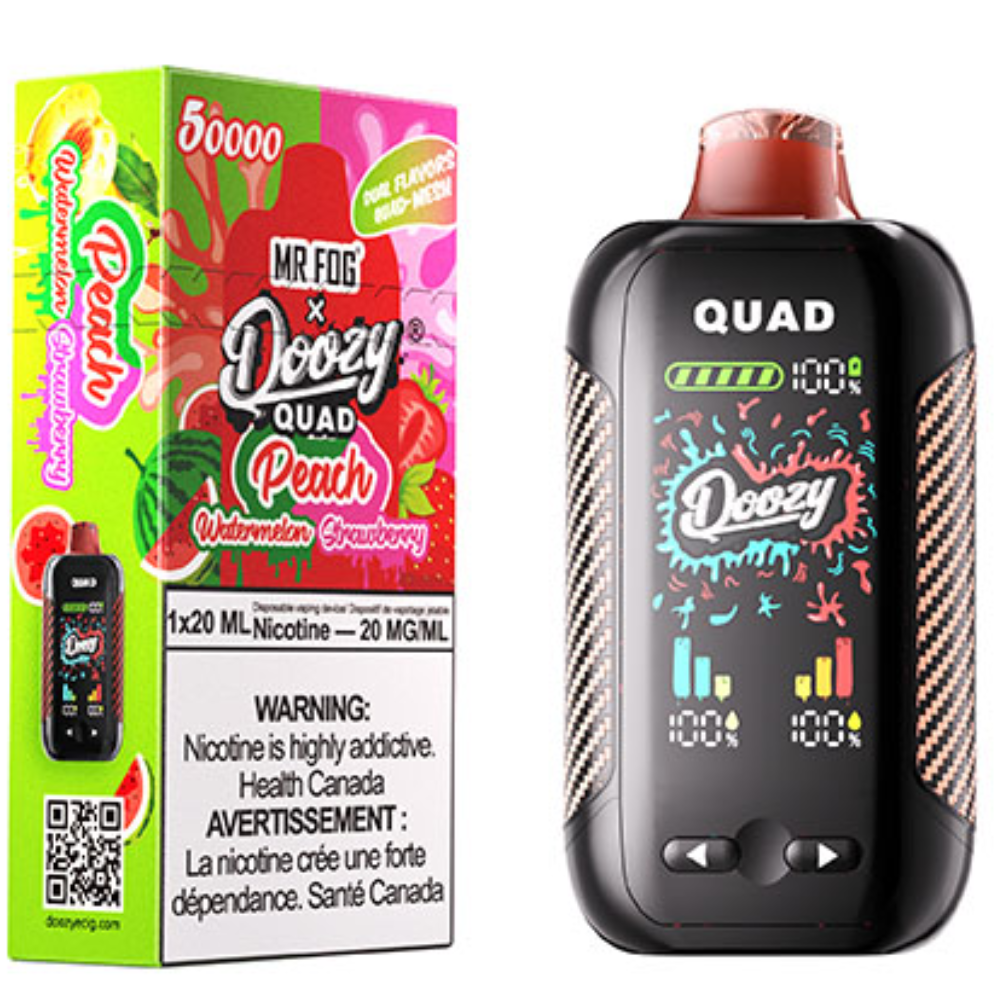 DOOZY QUAD Disposable Vape Peach Watermelon Peach Strawberry