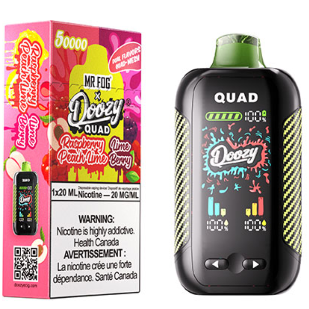 DOOZY QUAD Disposable Vape Raspberry Peach Lime Lime Berry