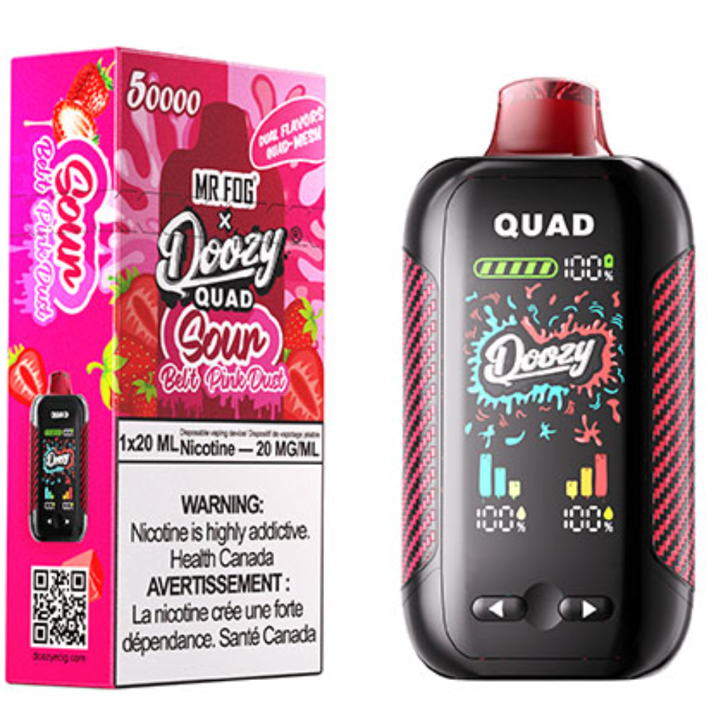 DOOZY QUAD Disposable Vape Sour Belt Sour Pink Dust