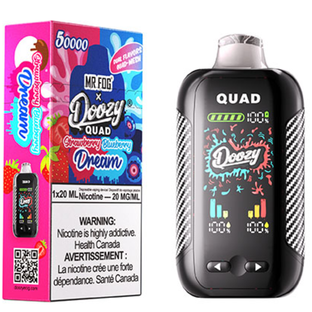 DOOZY QUAD Disposable Vape Strawberry Dream Blueberry Dream