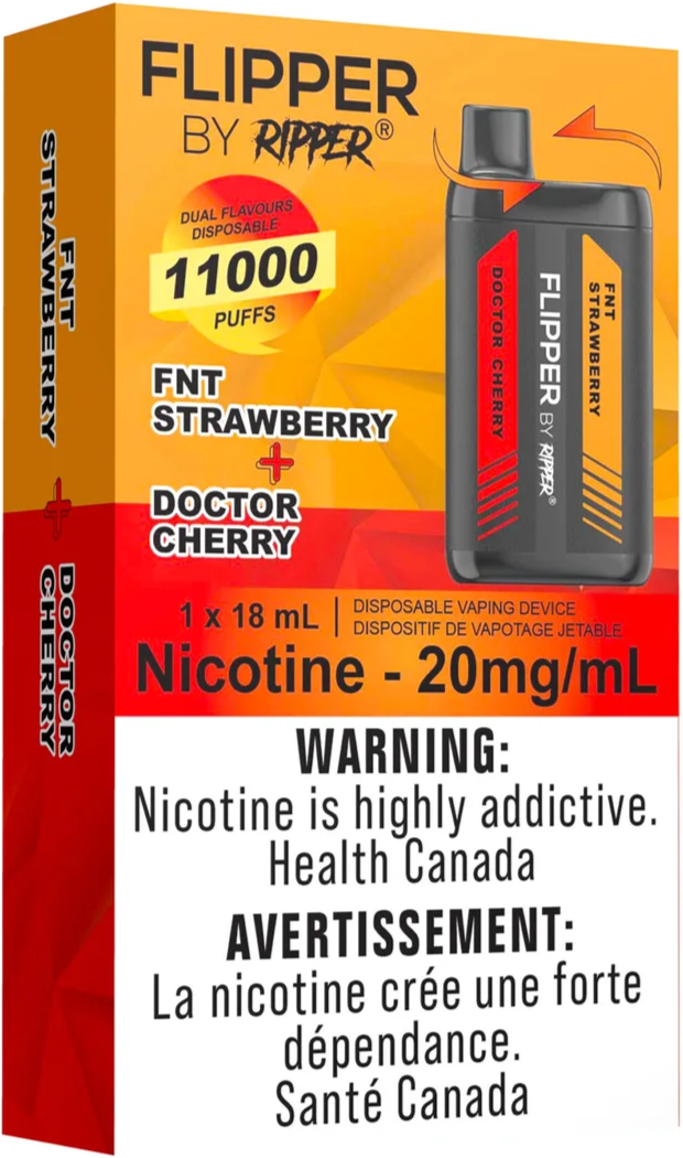 Doctor Cherry And FNT Strawberry Flipper by Ripper 11000 Puffs Disposable Vape