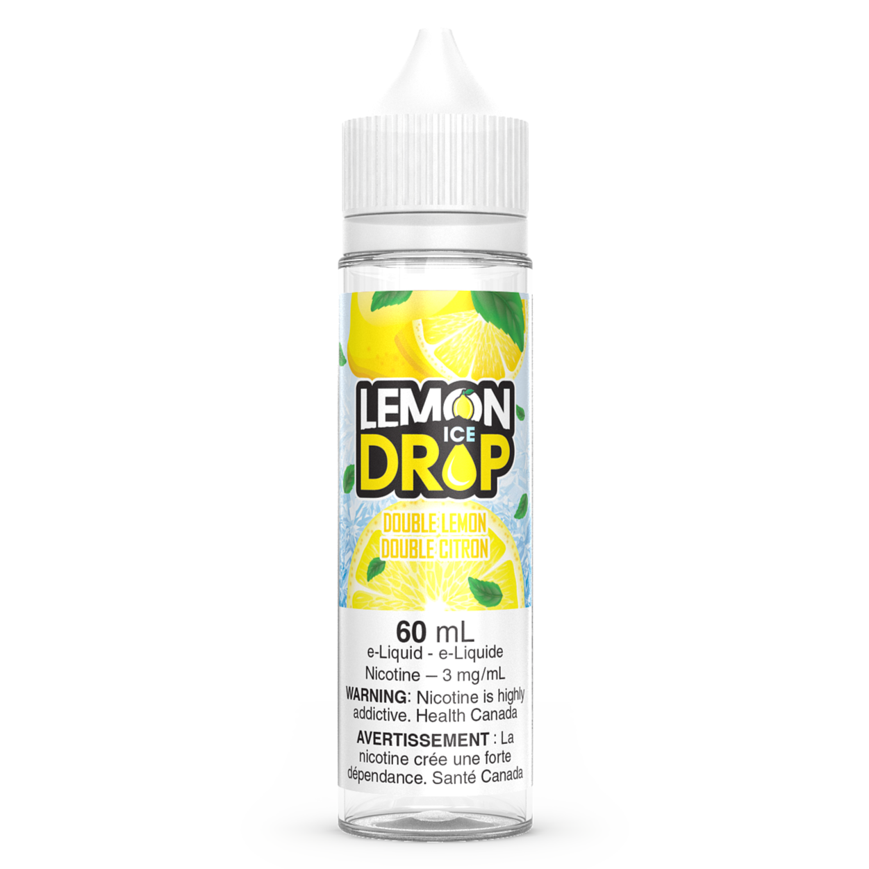 Double Lemon LEMON DROP ICE Vape Juice E-Liquid 60mL Freebase