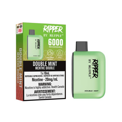 Rufpuf Ripper 6000 Disposable Vape flavour Double Mint 