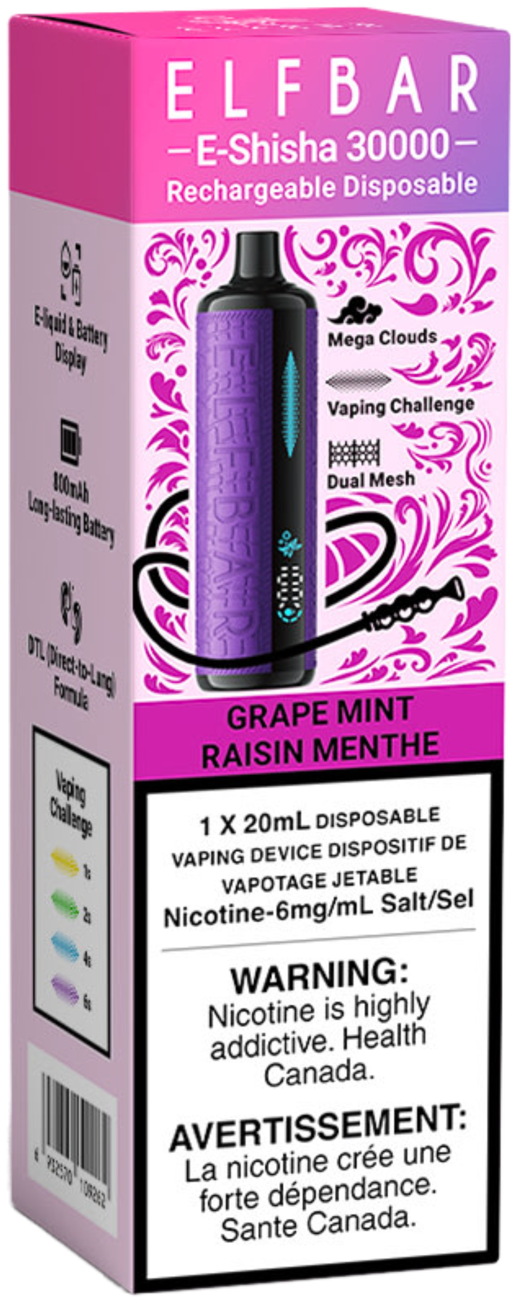 ELF BAR E-Shisha 30000 Disposable Grape Mint