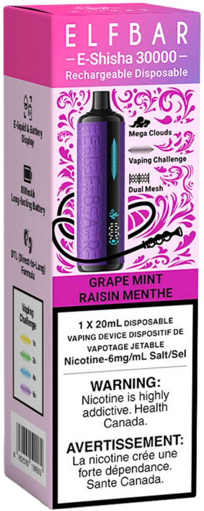 ELF BAR E-Shisha 30000 Disposable Grape Mint