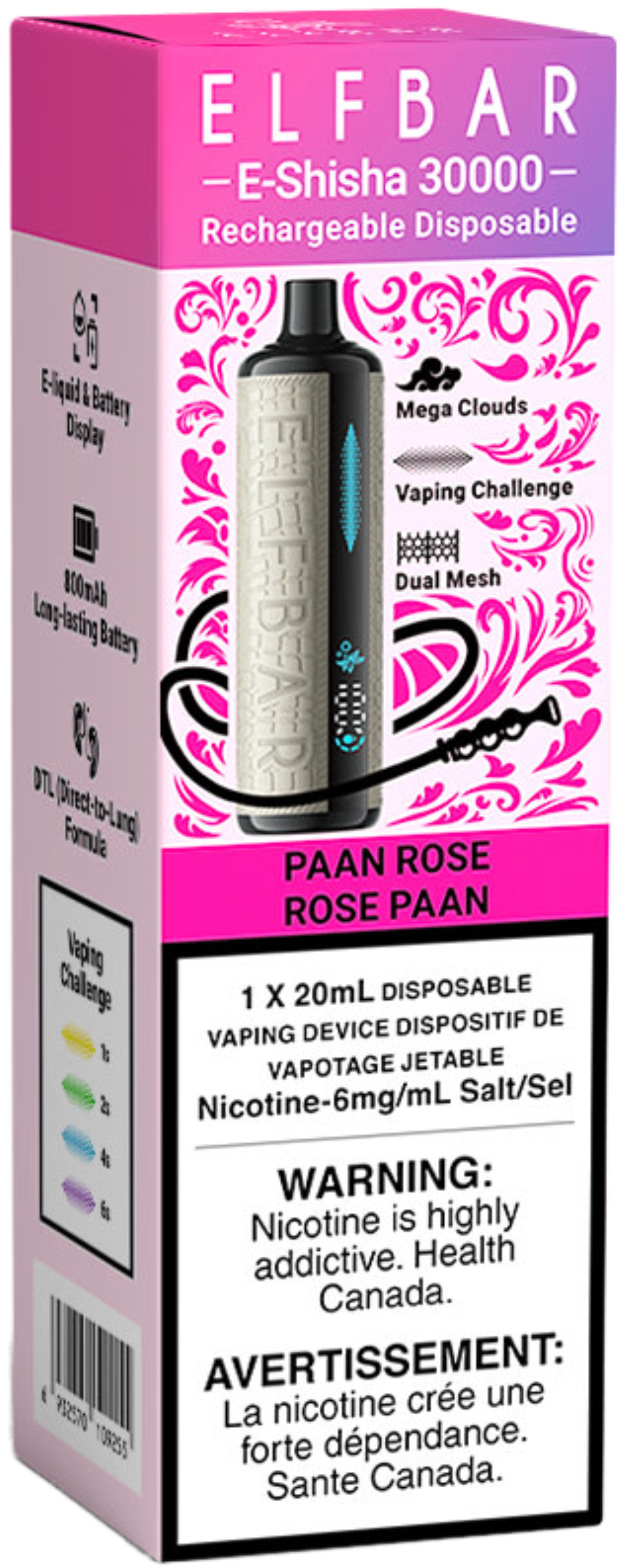 ELF BAR E-Shisha 30000 Disposable Vape - Paan Rose Cloud Island Vapour ELF BAR E-Shisha 30000 Disposable Vape - Paan Rose Cloud Island Vapour