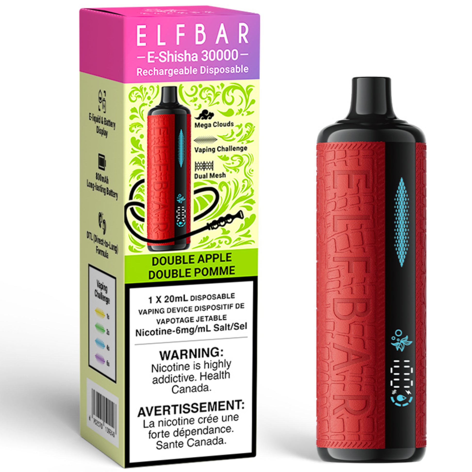 ELF BAR E-Shisha 30000 Disposable Vape - Double Apple Cloud Island Vapour ELF BAR E-Shisha 30000 Disposable Vape - Double Apple Cloud Island Vapour