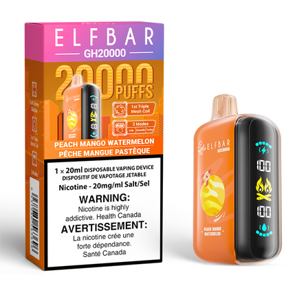 ELF BAR GH 20K Disposable Vape Peach Mango Watermelon