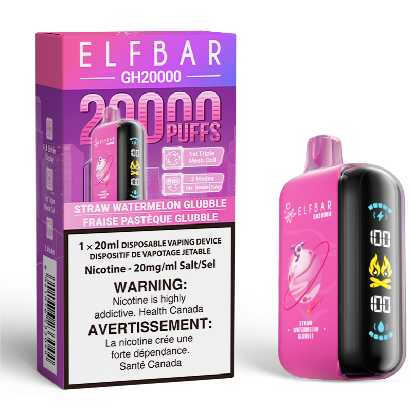 ELF BAR GH20000 GH20K Disposable Vape Straw Watermelon Glubble