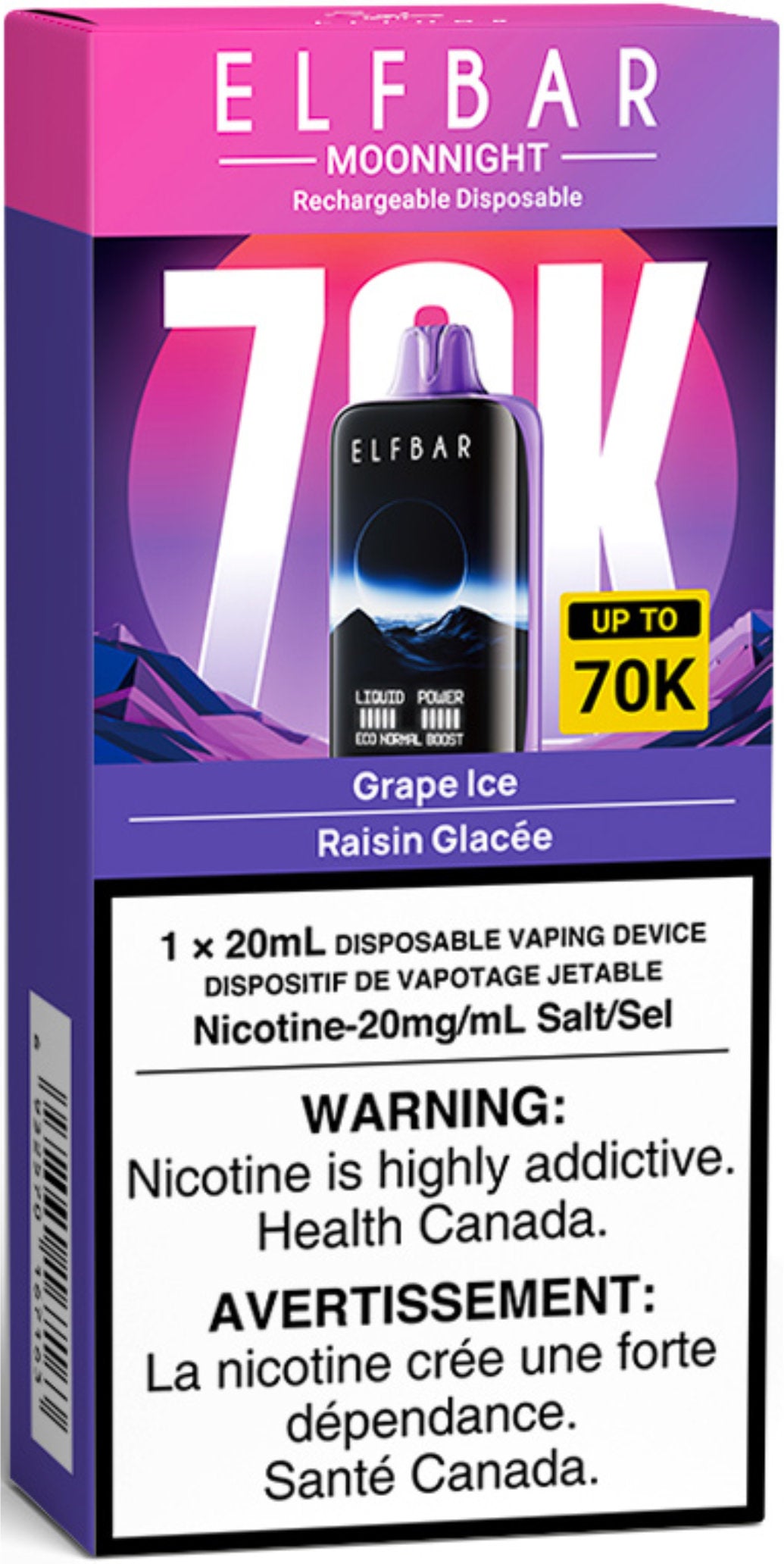 ELF BAR MOONNIGHT 70K Disposable Grape Ice