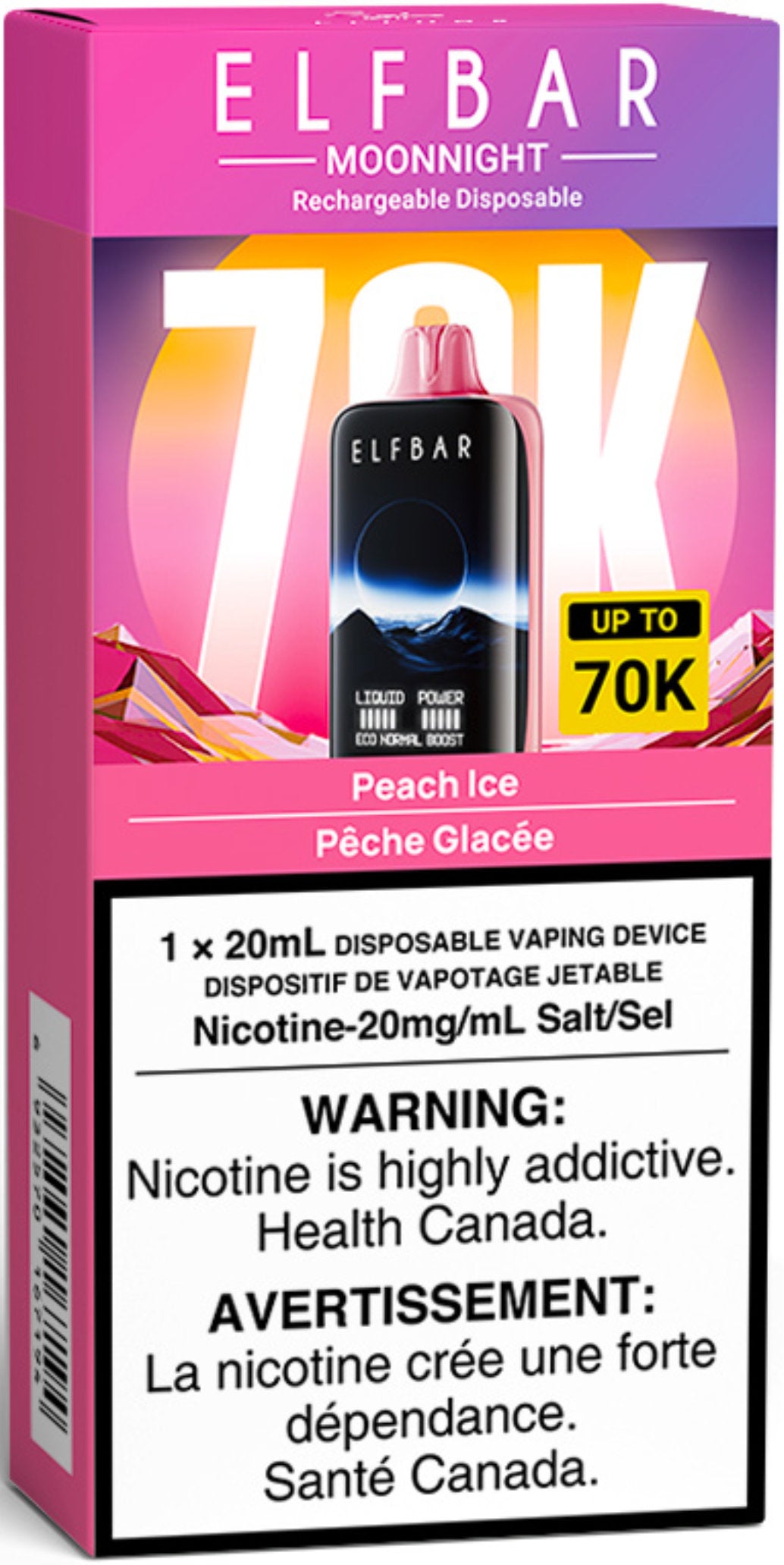 ELF BAR MOONNIGHT 70K Disposable Peach Ice