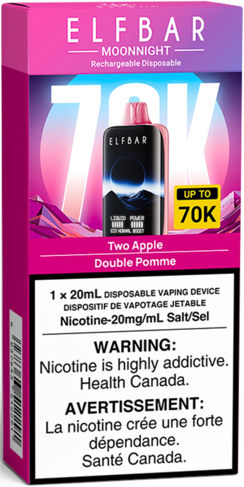 ELF BAR MOONNIGHT 70K Disposable Two Apple