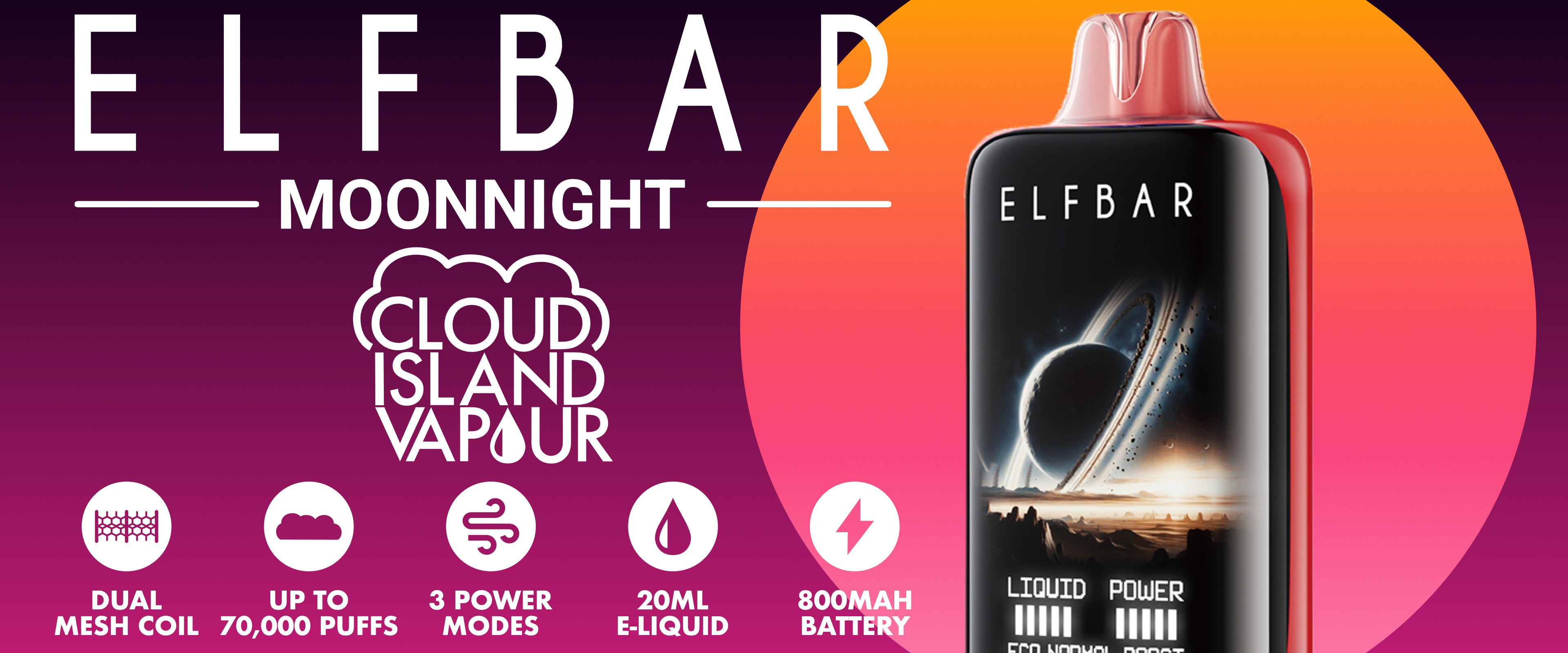 ELF BAR MOONNIGHT 70K Disposable Vape Banner