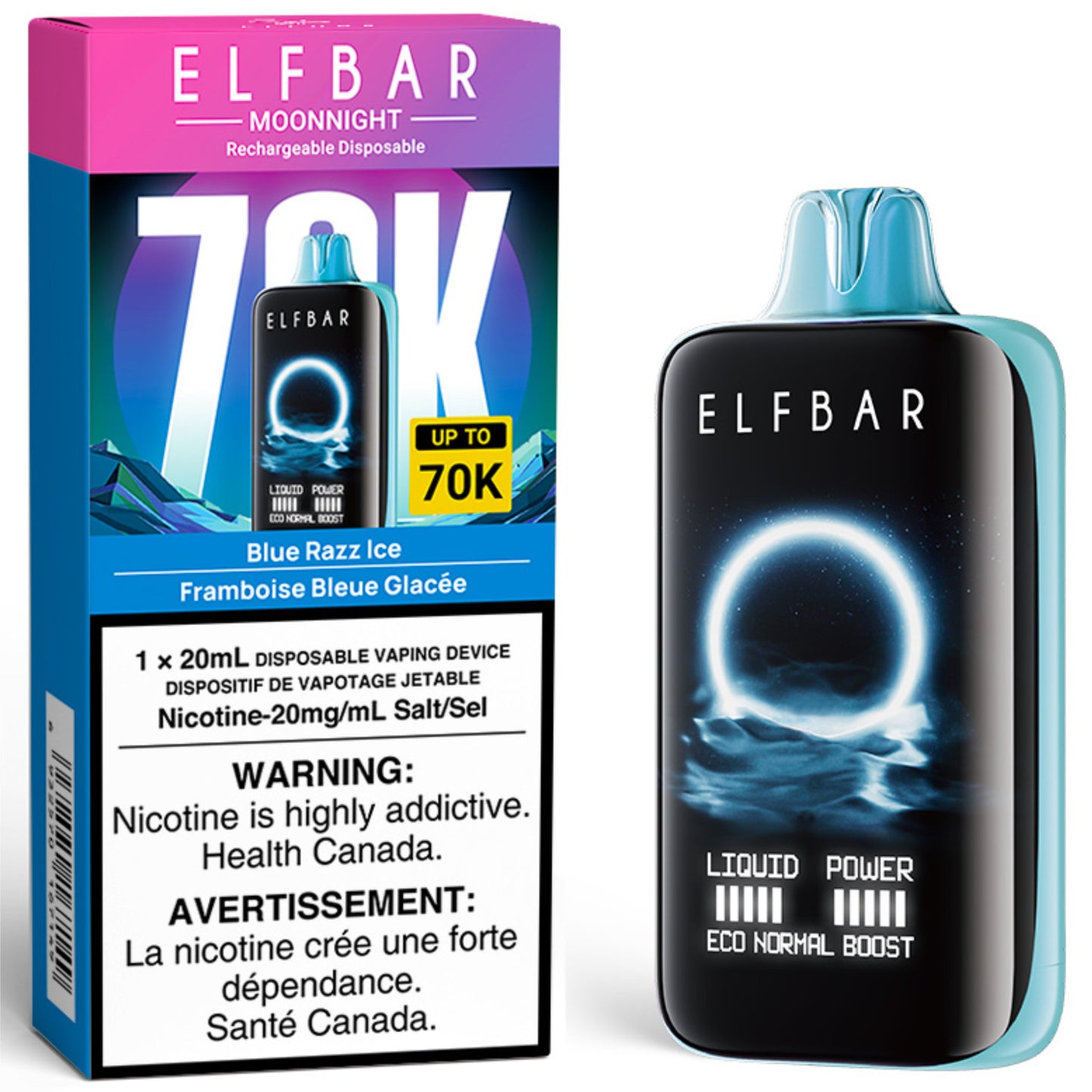 ELF BAR MOONNIGHT 70K Disposable Vape Blue Razz Ice