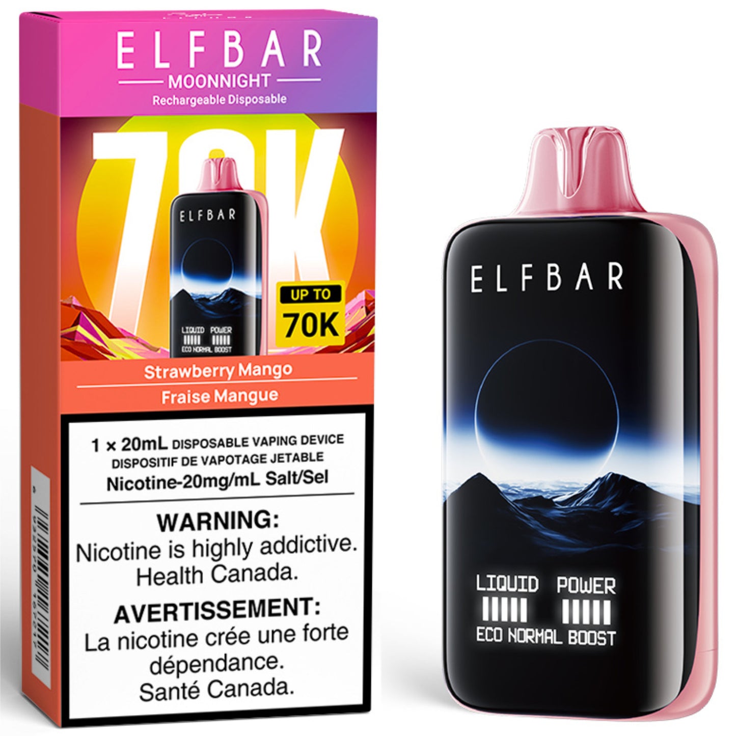 ELF BAR MOONNIGHT 70K Disposable Vape Strawberry Mango