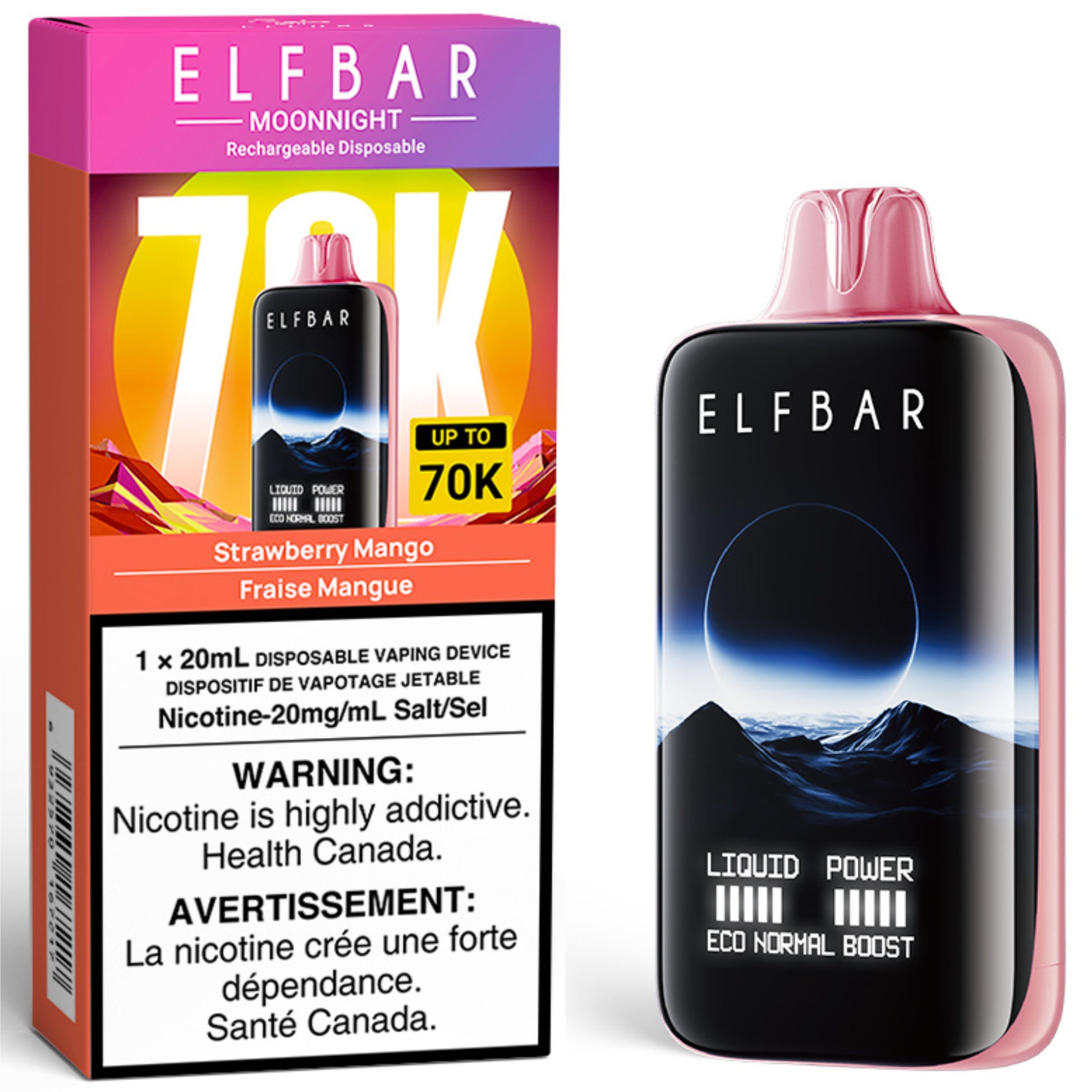 ELF BAR MOONNIGHT 70K Disposable Vape Strawberry Mango