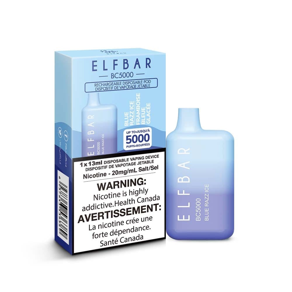 ELFBAR BC5000 puff rechargeable disposable vape 20mg/ml Salt nicotine Blue Razz Ice