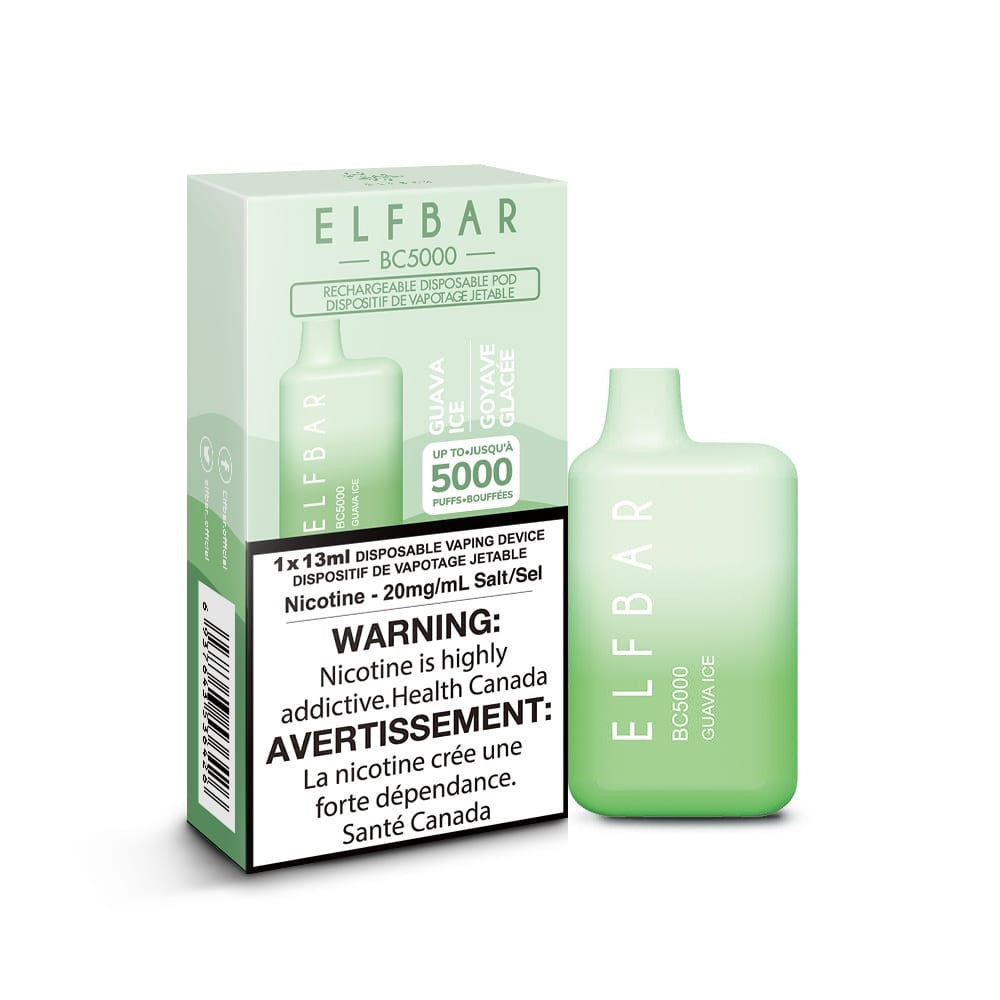 ELFBAR BC5000 puff rechargeable disposable vape 20mg/ml Salt nicotine Guava Ice