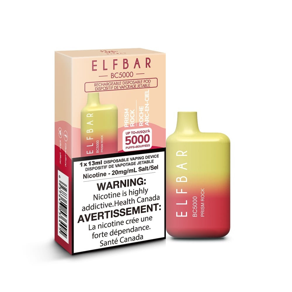 ELFBAR BC5000 puff rechargeable disposable vape 20mg/ml Salt nicotine Prism Rock